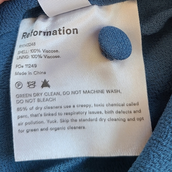 Reformation Shirred Polka-Dot Georgette Mini Dress Size 2 - Picture 8 of 9